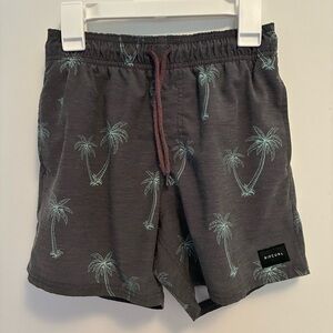 Rip Curl Boys Laydays Palm Trees Swim Trunks Gray Size 10/S